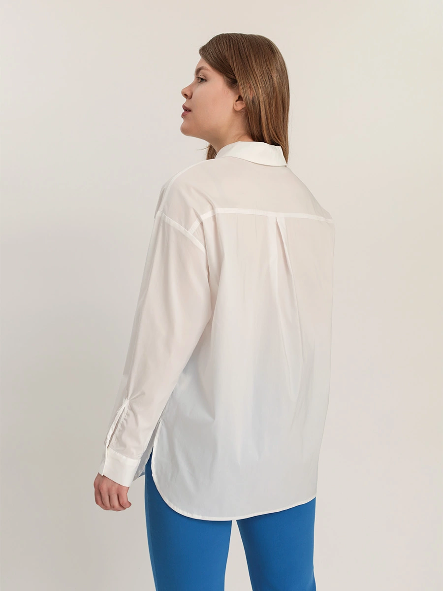 Блуза-оверсайз белая из хлопка